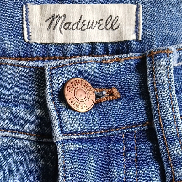 Madewell Blue Skinny Jeans with Raw Hem - Picture 2 of 9